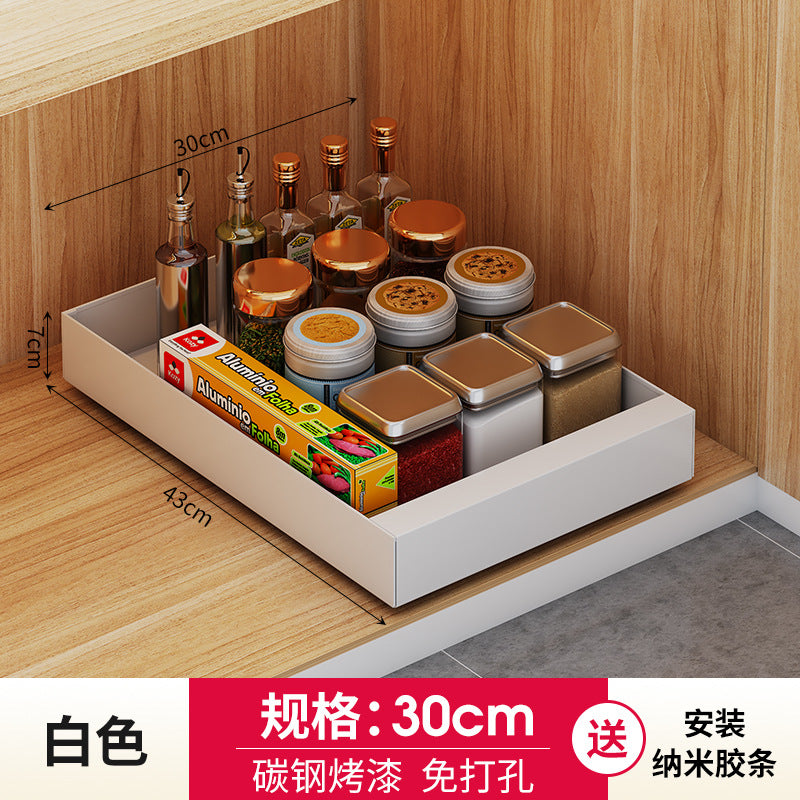 One piece of storage rack, carbon steel delivery, kitchen rack, cabinet, retractable kitchen utensils, storage, smart storage, home multi-function