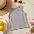 Kids' 100% cotton tank top - new summer collection: solid color, skin-friendly, sleeveless top for boys and girls. perfect for loungewear, sleepwear, and wholesale children's clothing
