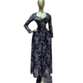 European and american cross-border women's clothing:  summer new arrival - elegant square neck bandeau printed slim-fit maxi dress