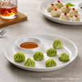 For homecreative dumpling plate shrimp plate with dipping vinegar dish grids dinner plate cold dishes snacks snacks plate commercial standard