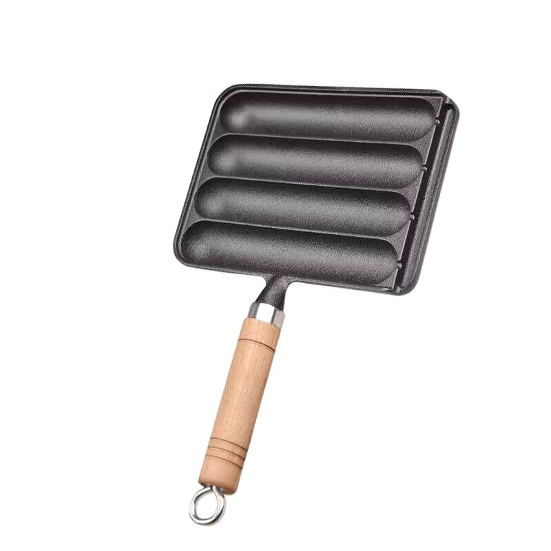 Cast iron household sausage pan sausage mold baking pan grilled fish tofu grilled octopus balls sausage machine household small