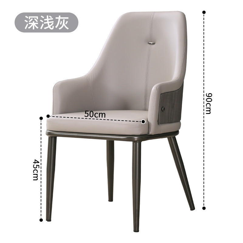 Dining chair home dining table chair nordic light luxury high-end backrest stool living room casual mahjong chair hotel soft chair