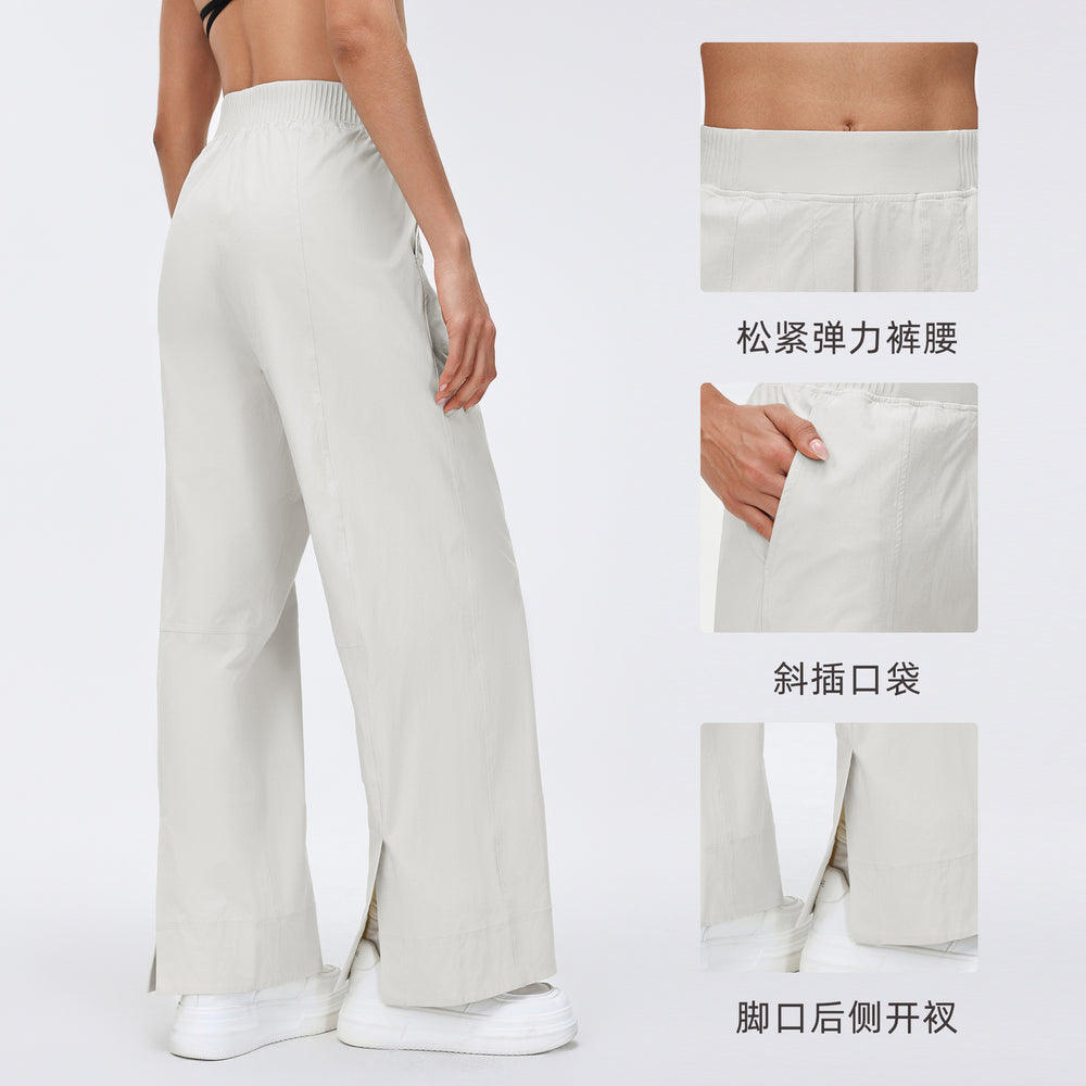 Outdoor water-resistant activewear lounge pants for women - elastic waistband, loose fit, quick-drying, breathable, straight-leg gym pants d26015