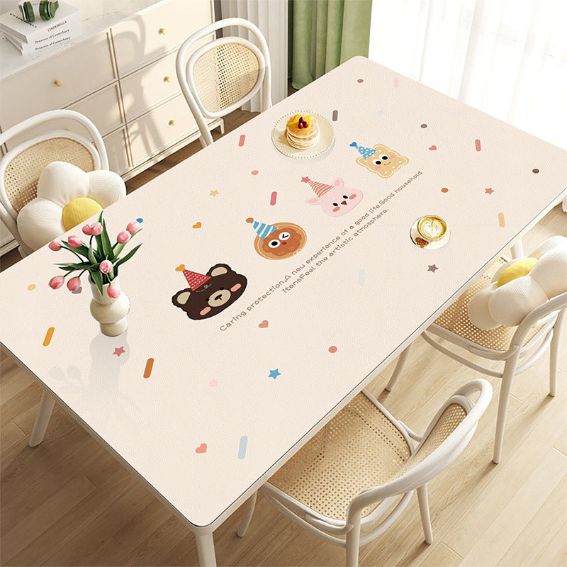 Environmentally friendly silicone dining table mat waterproof and oil-proof tablecloth household skin-friendly desktop protection dining mat leave-in non-slip table mat