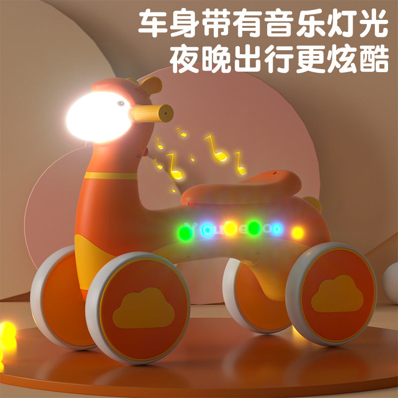 New product children's baby scooter balance car music light children's scooter four-wheel balance car manufacturer