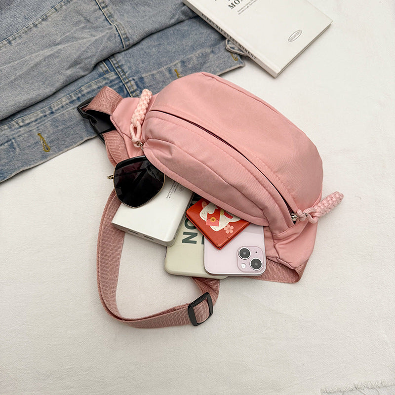 New breast bag women ins cool large capacity messenger bag casual Japanese students shoulder backpack light sports