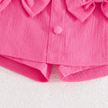 european and american cross-border ins hot-selling fashion flutter sleeve top with bow + bowknot skirt set