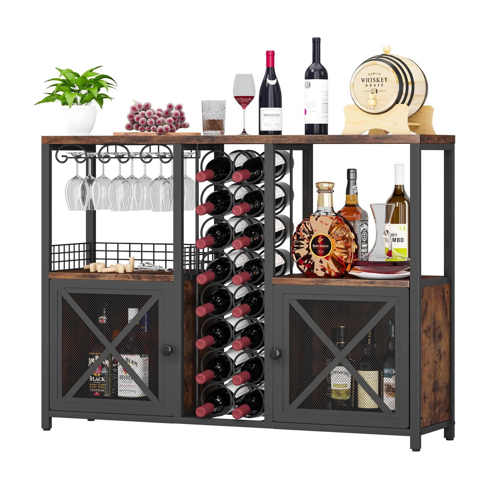 Amazon cross-border restaurant wine cabinet wrought iron partition wine rack floor-to-ceiling wine display rack red wine glass display rack