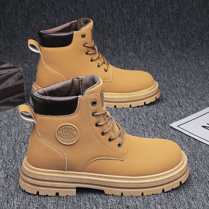 Men's martin boots - spring edition: durable, waterproof, and slip-resistant work boots for construction, construction sites, and outdoor activities. ideal for spring