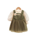Trendy korean style baby girl fashionable two-piece look tank dress - new spring  little girl mesh princess dress