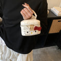 Diamond tweed style box bag japanese style cartoon kt cat kids mini cute hand bag satchel shoulder crossbody bag
