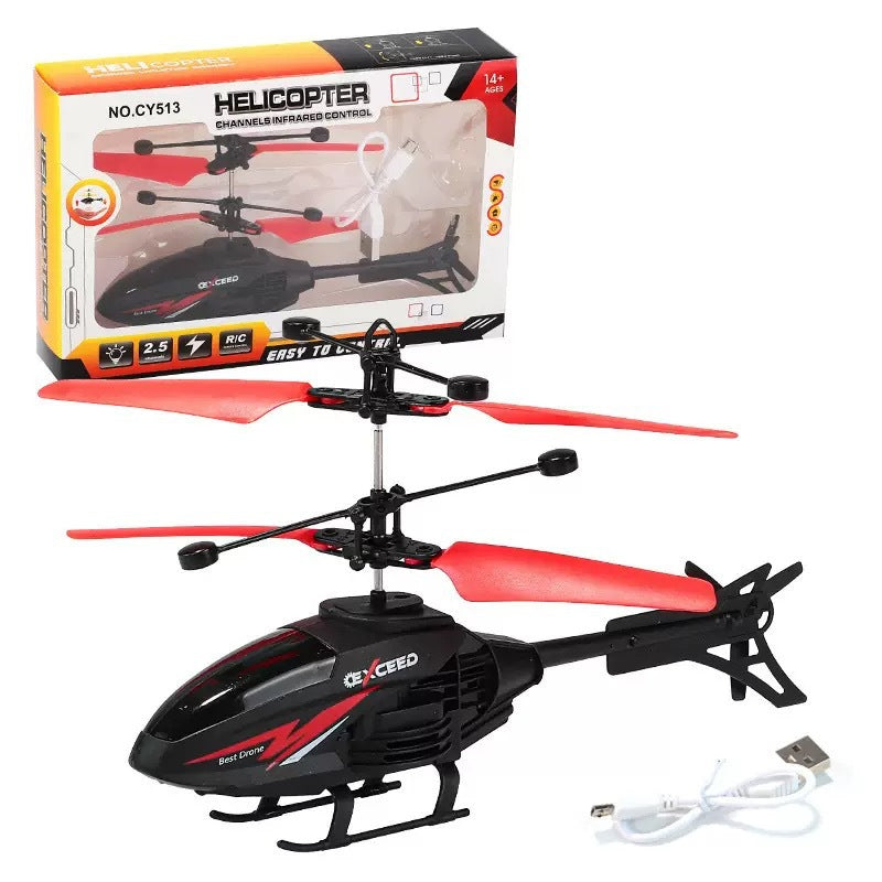 apache remote control airplane - kids' gesture sensing hovering helicopter - durable, rechargeable flying toy