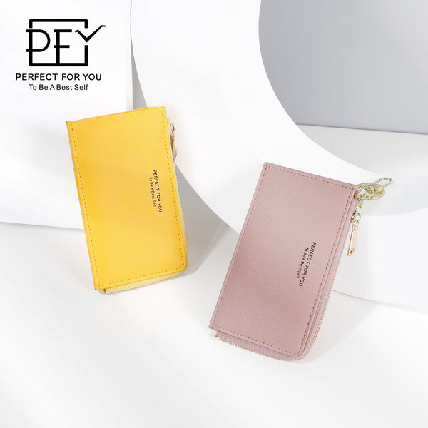 Card bag Large capacity keychain card bag, zipper change bag card holder Cross-border card bag