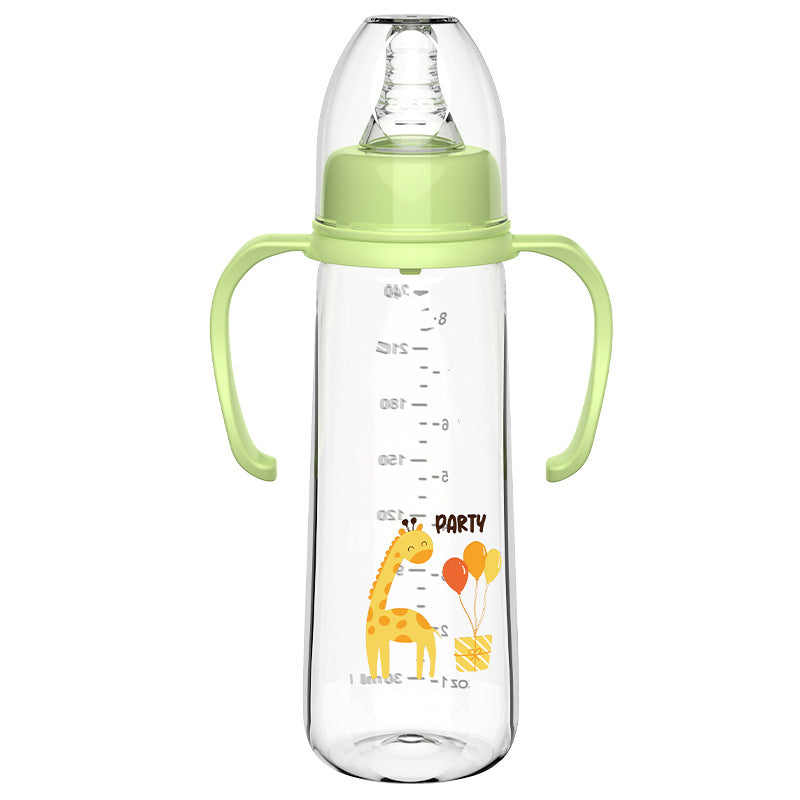 Handsome boy English boxed baby bottle pp anti-drop bottle with graduated bottle Children's weaning artifact