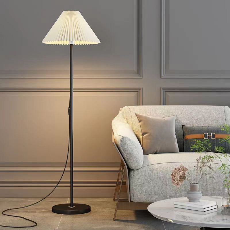 Pleated floor lamp bedroom living room french wabi-sabi style atmosphere american retro medieval sofa kids vertical table lamp