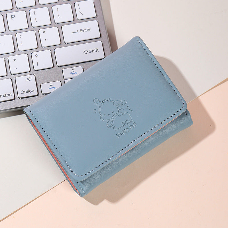 Popular 30% off wallet women's short diamond simple snap button women's postcard driver's license card holder high-end wallet