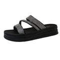 Influencer-approved women's summer sandals and slides, 2024 new arrivals. versatile, chunky platform, rhinestone embellished, trendy fairy-style footwear