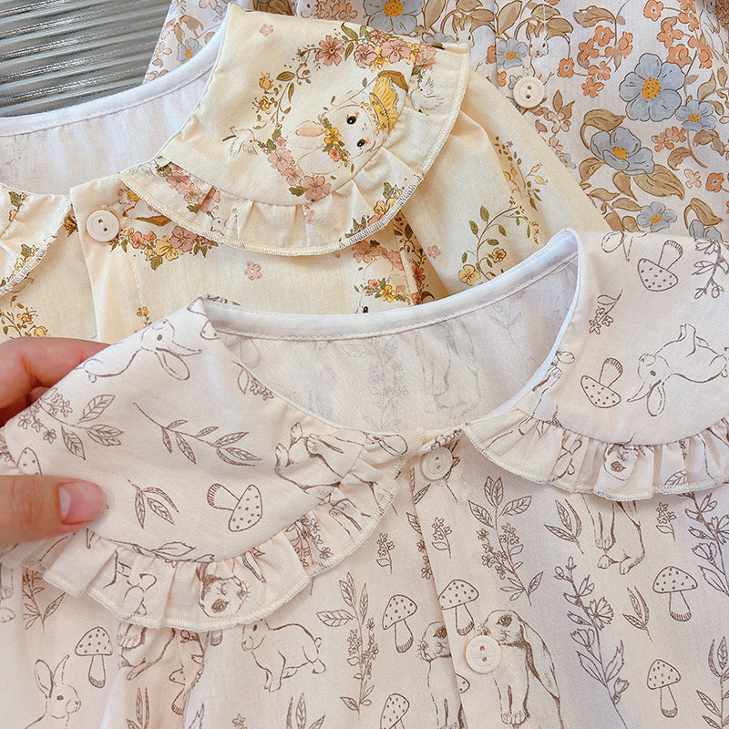 spring/autumn new arrival: pure cotton shirt blouse for girls - peter pan collar, long sleeve, versatile layering top, mori girl style
