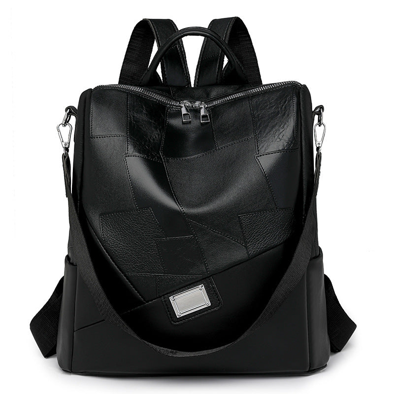 Retro commuting large-capacity backpack women's  new simple travel backpack casual out simple shoulder bag