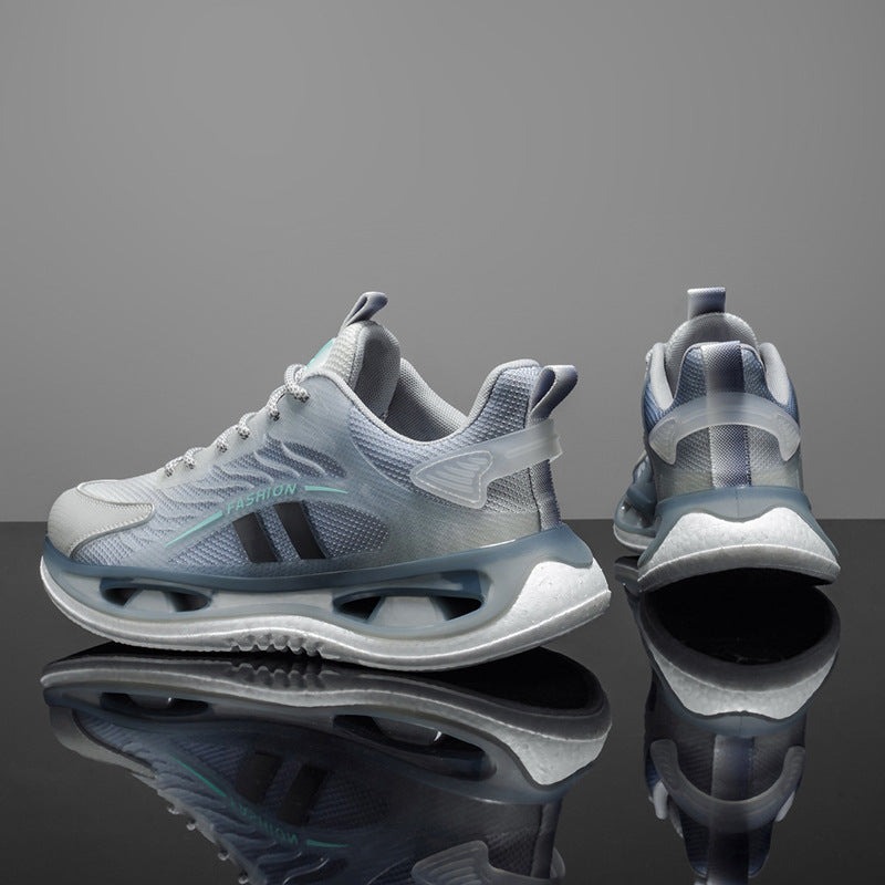 2025 men's winter breathable mesh shoes versatile mesh casual popcorn sneakers running height increasing dad shoes trendy sneakers