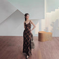 fashionspringnew arrivalfashionretrogrids pattern pure desire socialiteelegant silm suspender dress for women