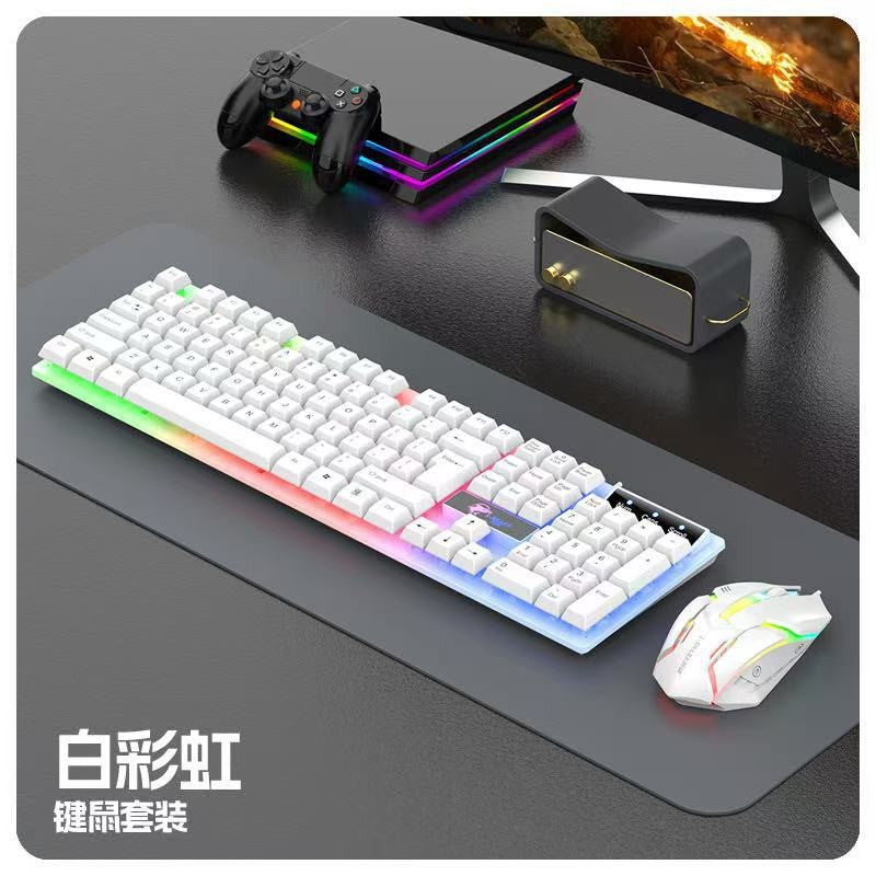 Lingsha t750 mechanical feel keyboard & mouse combo - wired metal keycap set for gaming, office, and desktop use