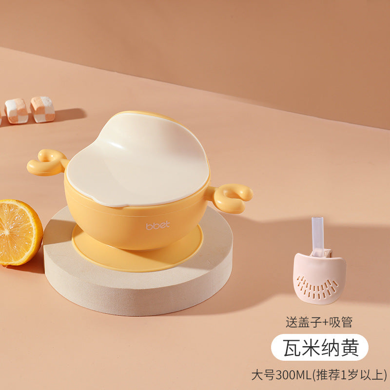Baby plate silicone suction cup all-in-one independent eating three-compartment children's tableware suit complementary food bowl wholesale