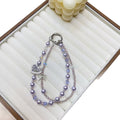 Women's mobile phone chain creative insfashion mobile phone pendant diy handmade pearl crystal rhinestone double chain lanyard new arrival