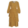 African plus size women's clothing   spring new v-neck waist-cinching polka dot chiffon dress