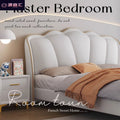 Accessible luxury wedding bed small apartment rental bed french cream style leather bed modern master bedroom large bed casual double bed