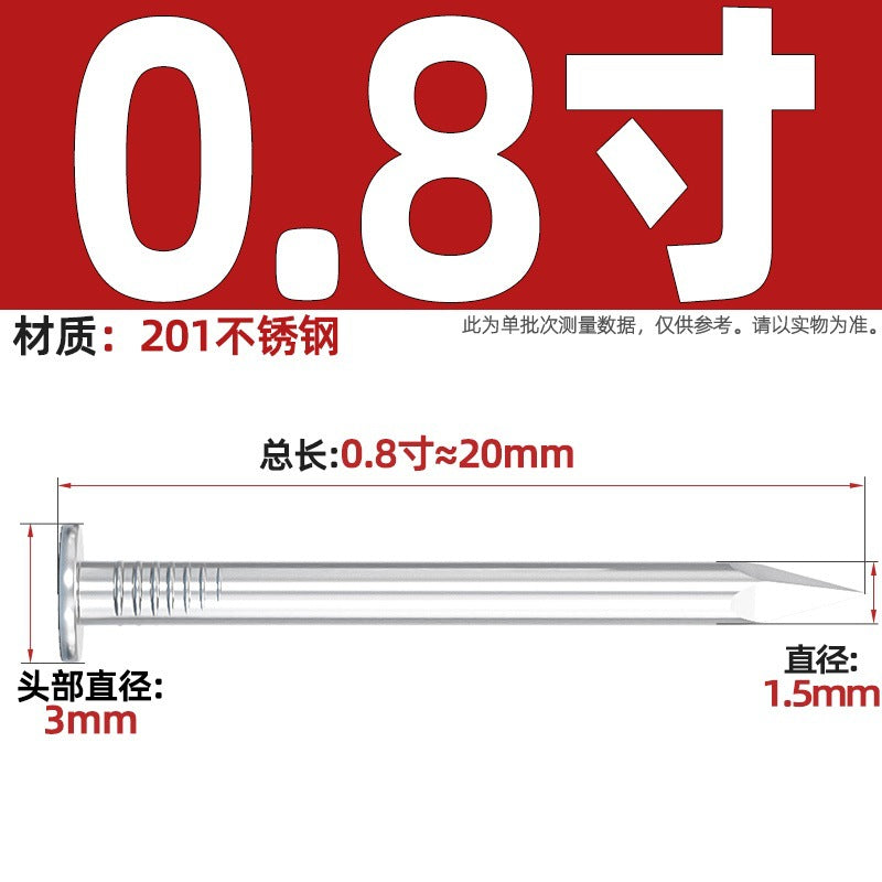304/201 Stainless Steel Round Nails Steel Nails Element Nails Woodworking Wood Painting Nails Extended Western Nails Iron Nails Floor Nails