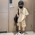 Boys' summer short-sleeve outfit: new  styles for mid-to-large children - cool, stylish, and trendy summer sportswear for boys