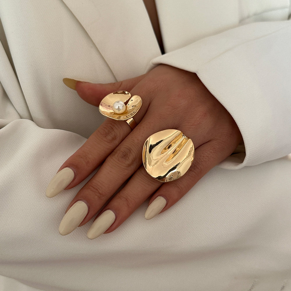 Wholesale metal ring sets - european & american style, irregular jewelry, women's niche fashion, high-end floral knuckle rings