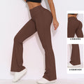 Fashion nude wide leg tight yoga pants high waist hip lifting quick drying micro flared pants casual sports fitness pants flare pants