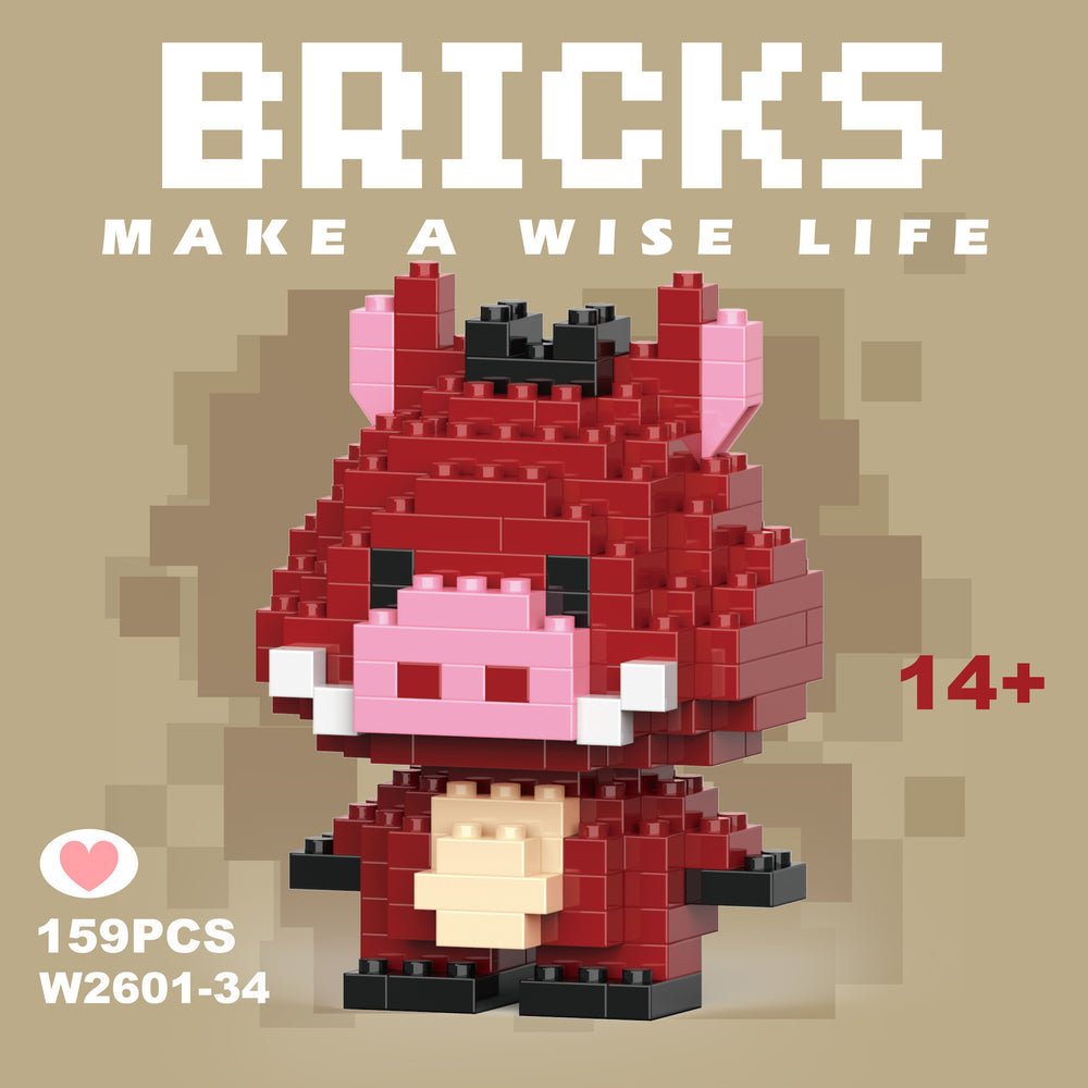 Compatible with lego micro bricks, children's educational building blocks, puzzle assembly gifts, cartoon figures, for boys and girls, suitable for street vendors