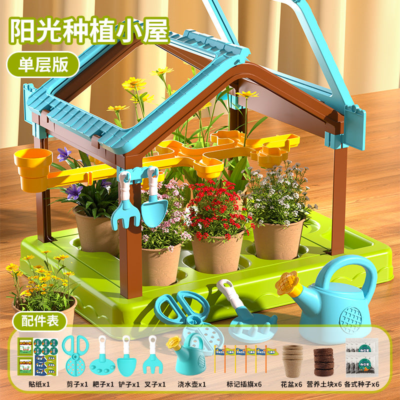 Diy sunroom planting kit for kids: science experiment set for elementary school students - educational toy for boys and girls