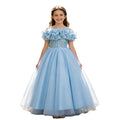 fashion style girl dress long flower girl dress wedding dress catwalk piano performance girl birthday princess dress