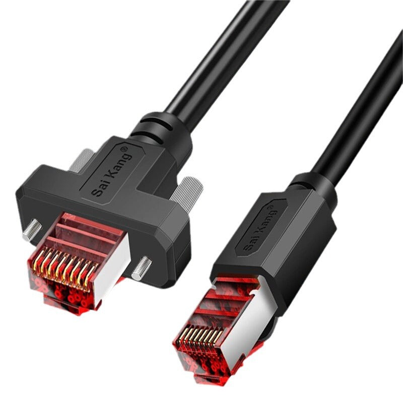 Industrial camera network cable Gigabit network adapter cable Category 6 with screw network jumper cable Pure copper wire core Engineering shielded cable