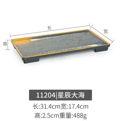 Melamine plate japanese plastic barbecue plate imitation porcelain round flat plate barbecue plate restaurant hot pot tableware dish plate commercial