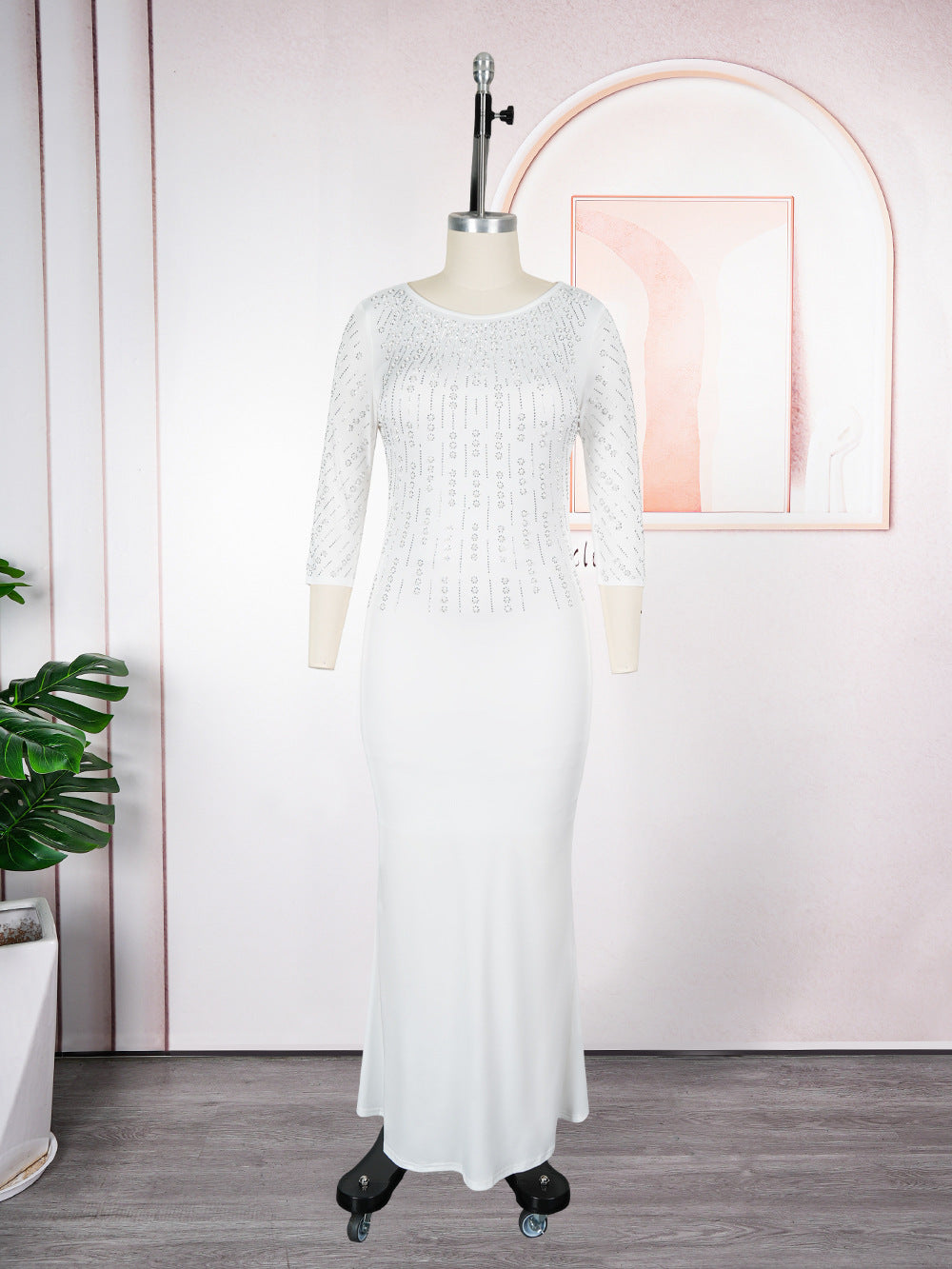african plus size women's clothing fashionfashionexportnew arrival hot diamond dress  pure colordress