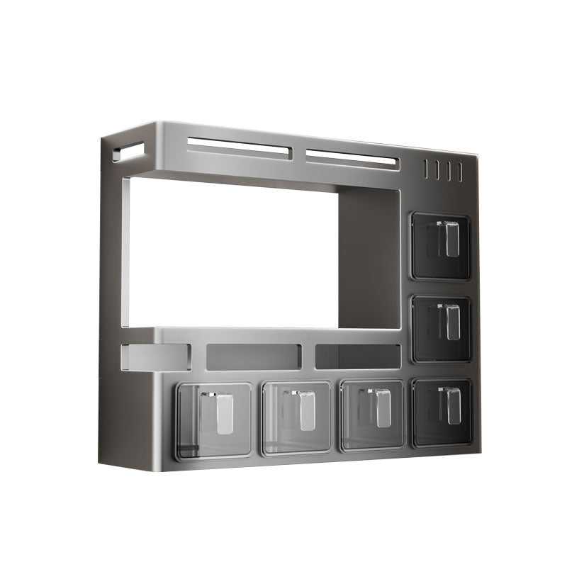 No punching kitchen seasoning rack multi-functional wall-mounted household oil, salt, sauce and vinegar storage box seasoning jar