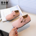 Vancahao niche style design baby birkenstock shoes  spring & fallnew arrivalk-stylekids small leather shoes girl bean shoes