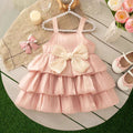 Pink bow tutu dress - girls' summer outfit  - super cute, minimalist, fairy-tale baby sundress