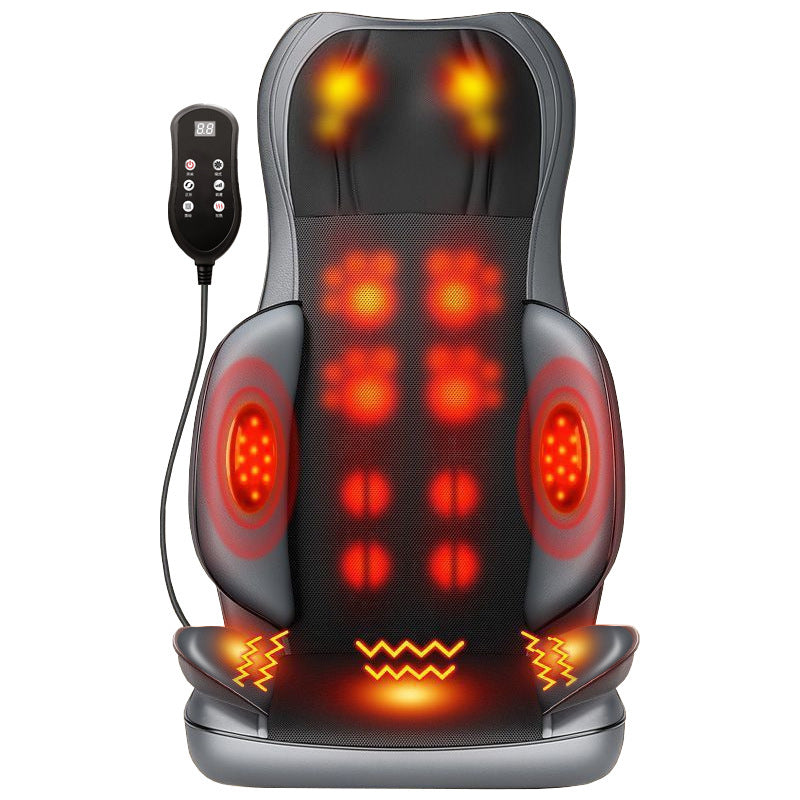 Full body multifunctional kneading cervical massager - neck, waist, back, and hip car massage cushion with infrared therapy