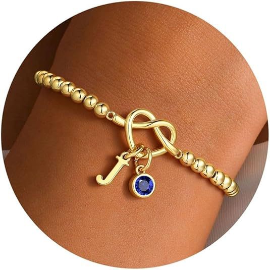 New arrivalfashion cross-border february zircon cross copper plated 14k gold pendant round beads beaded bracelet fashion jewelry