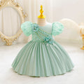 Ready-to-ship baby girl's evening gown, featuring delicate lace and a princess silhouette. perfect for model photoshoots, piano recitals, and special occasions