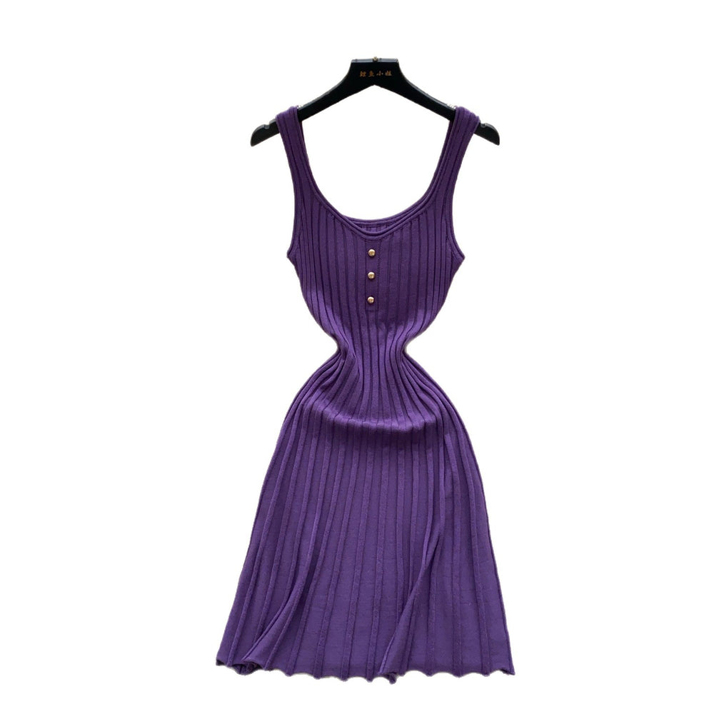 K-style yellow knitting pure lust style hot girl dress female petites suspender waist slimming look a-line skirtelegant