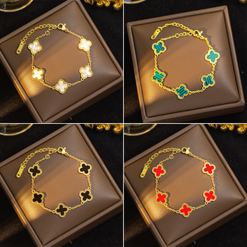 Four-leaf clover bracelet cross-border popular high-end accessible luxury wholesale jewelry niche accessories popular bracelets women's european and american jewelry