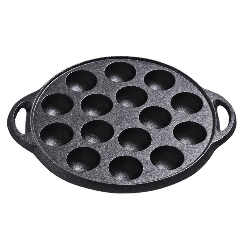 Cast iron uncoated ball pot octopus small balls fifteen holes uncoated non-stick barbecue machine commercial quantity is excellent