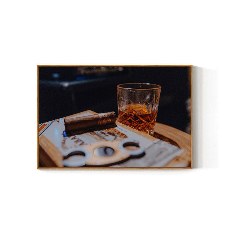 Cigar bar hanging painting American bar high-end club nightclub box wall decoration painting whiskey tobacco and alcohol shop mural